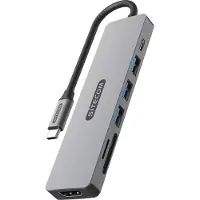 Sitecom CN-5505, USB Typ-C, HDMI, USB 3.2 Gen 1 (3.1 Gen 1) Type-A, USB 3.2 Gen 2 (3.1 Gen 2) Type-C, USB Typ-C, MicroSD (TransFlash), SD, 5000 Mbit/s, Dunkles Grau, 100 W