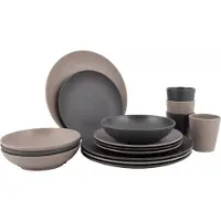 Bo Camp - Urban Outdoor - Essgeschirr - Folkestone - 16 Teile - Beige/Grau