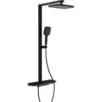 Schutte 60586 HAWAII Überkopfbrause-Set, Schwarz matt, mit Thermostatarmatur