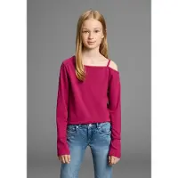Kidsworld Langarmshirt "Off-Shoulder Shirt" Mit modischer Schulterlösung