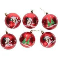 Safta Christmas Balls 8 Cm Pack 6 Mickey Mouse Happy Smiles Mehrfarbig