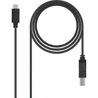 Nanocable USB 2.0, 1m, 1 m, USB C, USB B, USB 2.0, 0,48 Gbit/s, Schwarz