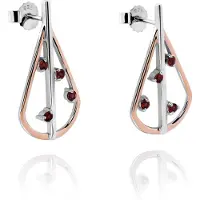 Orphelia 'Sacha' Damen 925 Sterlingsilber Tropfohrringe - Silber/Rose ZO-7496