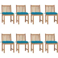 vidaXL Gartenstühle 8 Stk. mit Kissen Massivholz Teak