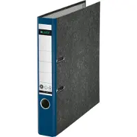 Leitz Ordner 1050, DIN A4, Rückenbreite 52 mm, Griffloch, geklebtes Rückenschild, Hartpappe, 20 Stück, blau
