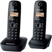 Panasonic KX-TG1612, DECT-Telefon, 50 Eintragungen, Anrufer-Identifikation, Schwarz
