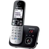 Panasonic KX-TG6821, DECT-Telefon, Freisprecheinrichtung, 120 Eintragungen, Anrufer-Identifikation, SMS (Kurznachrichtendienst), Schwarz, Silber