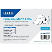 Epson Premium Matte Label - Die-cut Roll: 76mm x 127mm, 960 labels, Weiß, Matte, Tintenstrahl, Acryl, Permanent, Matte