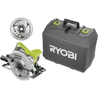 Ryobi RCS1600-K2B Elektro-Handkreissäge, 1600 Watt, 66 mm Schnitttiefe, variable Geschwindigkeit, LaserfÃ1/4hrung