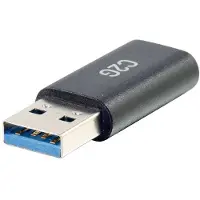 C2G USB C to USB Adapter - SuperSpeed USB Adapter - 5Gbps - F/M - USB-Adapter - 24 pin USB-C (W) umkehrbar zu USB Typ A (M) - USB 3.0 - geformt - Schwarz