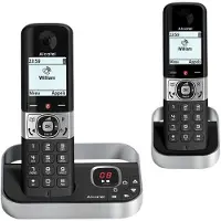 Alcatel F890, DECT-Telefon, Kabelloses Mobilteil, Freisprecheinrichtung, 200 Eintragungen, Anrufer-Identifikation, Schwarz