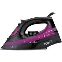 Solac PV2114, Trocken- & Dampfbügeleisen, Keramik-Bügelsohle, 2 m, 140 g/min, Schwarz, Violett, 40 g/min