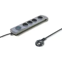 Qoltec 50164 Überspannungsschutz Grau 4 Steckdose(n) 230 V 2,5 m