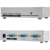 Nanocable 10.25.0002 - SVGA-Duplikator für 2 Monitore mit Netzteil, silber