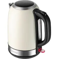 Concept RK3242, 1,7 l, 2200 W, Cremefarben, Edelstahl, Wasserstandsanzeige, Drahtlos