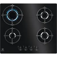 Electrolux EGG64272K, Schwarz, Integriert, 60 cm, Gaskochfeld, Glas, 4 Zone(n)