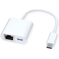 Roline USB-C zu Gigabit Ethernet Konverter, PD Port, 100W