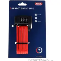 ABUS Faltschloss Bordo Lite 6055C - mit Zahlencode - Extra-leichtes Zahlenschloss aus Spezialstahl - -Sicherheitslevel 7 - 60 cm - Rot