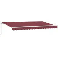 vidaXL Einziehbare Markise Bordeauxrot 400 x 200 cm Stoff