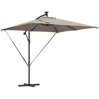 vidaXL Sonnenschirm Taupe 249 x 249 x 250 cm Polyester und Aluminium