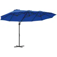 vidaXL Sonnenschirm 372 x 198 x 243 cm Polyester und Aluminium