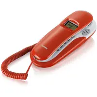 Brondi KENOBY CID, Analoges Telefon, Kabelgebundenes Mobilteil, Anrufer-Identifikation, Rot, Weiß