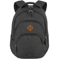 Travelite Laptoprucksack "BASICS Melange", Gr. B/H/T: 31cm x 45cm x 16cm, grau (anthrazit), Polyester, unifarben, Basic, Rucksäcke Laptoprucksack, ideal für Freizeit, Arbeit, Schule und Reisen