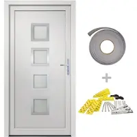 vidaXL Haustür Weiß 98x208 cm PVC