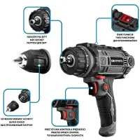 GRUPA TOPEX 300-W-Bohrschrauber, 10-Mm-Selbstspannendes Bohrfutter, Case - T 58G793