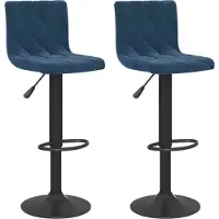 vidaXL Barhocker 2 Stk. Blau Samt