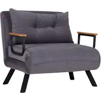 Hannah Home , Sando Single - Grey, Schlafsofas, 1-Sitzer-Schlafsofa, Grau, Polyester, 67 x 78 x 78 x cm