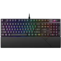Asus ROG Strix Scope II RX – Mechanisch-optische Tastatur, ROG RX Switches, wasserdicht IP57, PBT-Tastatur, Multifunktions-Bedienelemente, Handgelenkauflage, AZERTY