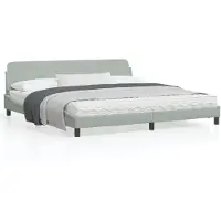 vidaXL Bettgestell "Dover" Hellgrau 200x200 cm Samt