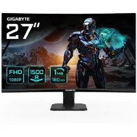 Gigabyte GS27FC Gaming Monitor Curved, 68,6 cm (27"), 1920 x 1080 Pixel FHD, 1 ms, VA, neigbar, HDMI, DP, schwarz