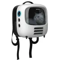 Cecotec Pumba 1800 Travel Fan, Fester Transportbox, Rucksack-Haustiertransportbox, Katze, Hund, 8 kg, Frontlader, Schwarz, Weiß