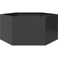 vidaXL Pflanzkübel Schwarz Sechseckig 104x90x45 cm Stahl 851129