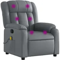 vidaXL Massagesessel Relaxsessel Grau Kunstleder