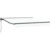 vidaXL Markisenrahmen Weiß 350 x 250 cm Polyester mit PolyurethanBeschichtung