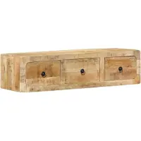 vidaXL TV-Wandschrank 100x32x25 cm Raues Massivholz Mango