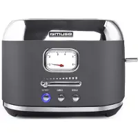Muse , Edelstahl Toaster 2 Scheiben Auftau Aufwärmen Funktion, Grau