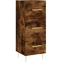 vidaXL Highboard Räuchereiche 34,5x34x180 cm Holzwerkstoff