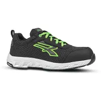 U Power Mitch ESD, Unisex, Erwachsener, Sicherheits-Sneakers, Schwarz, Grün, Weiß, Schnürverschluss, Ethylen-Vinylacetat (EVA), Gummi