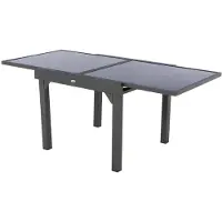 Hespéride Ausziehbarer gartentisch "piazza" anthrazit &amp graphit 8-sitzer aus epoxybehandeltem aluminium -