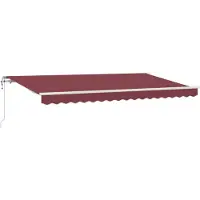 vidaXL Einziehbare Markise Bordeauxrot 400 x 200 cm Stoff