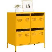vidaXL Sideboard Senfgelb 68x39x73,5 cm Kaltgewalzter Stahl