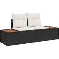 vidaXL Gartensofa Schwarz 184 x 62 x 85cm Poly-Rattan