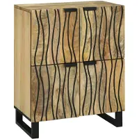 vidaXL Sideboard Braun 60 x 33 x 75 cm massives Mangoholz