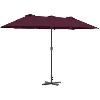 vidaXL Garten-Sonnenschirm Bordeauxrot 370 x 197 x 239 cm