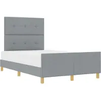 vidaXL Bettgestell mit Kopfteil Hellgrau 120 x 200 cm Stoff