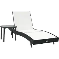 vidaXL Sonnenliege 2 pcs Schwarz und Weiß Poly-Rattan